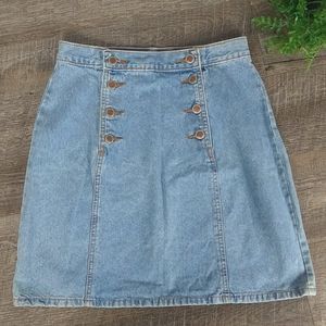 Bill Blass Double Row of Buttons Jean Skirt SZ10